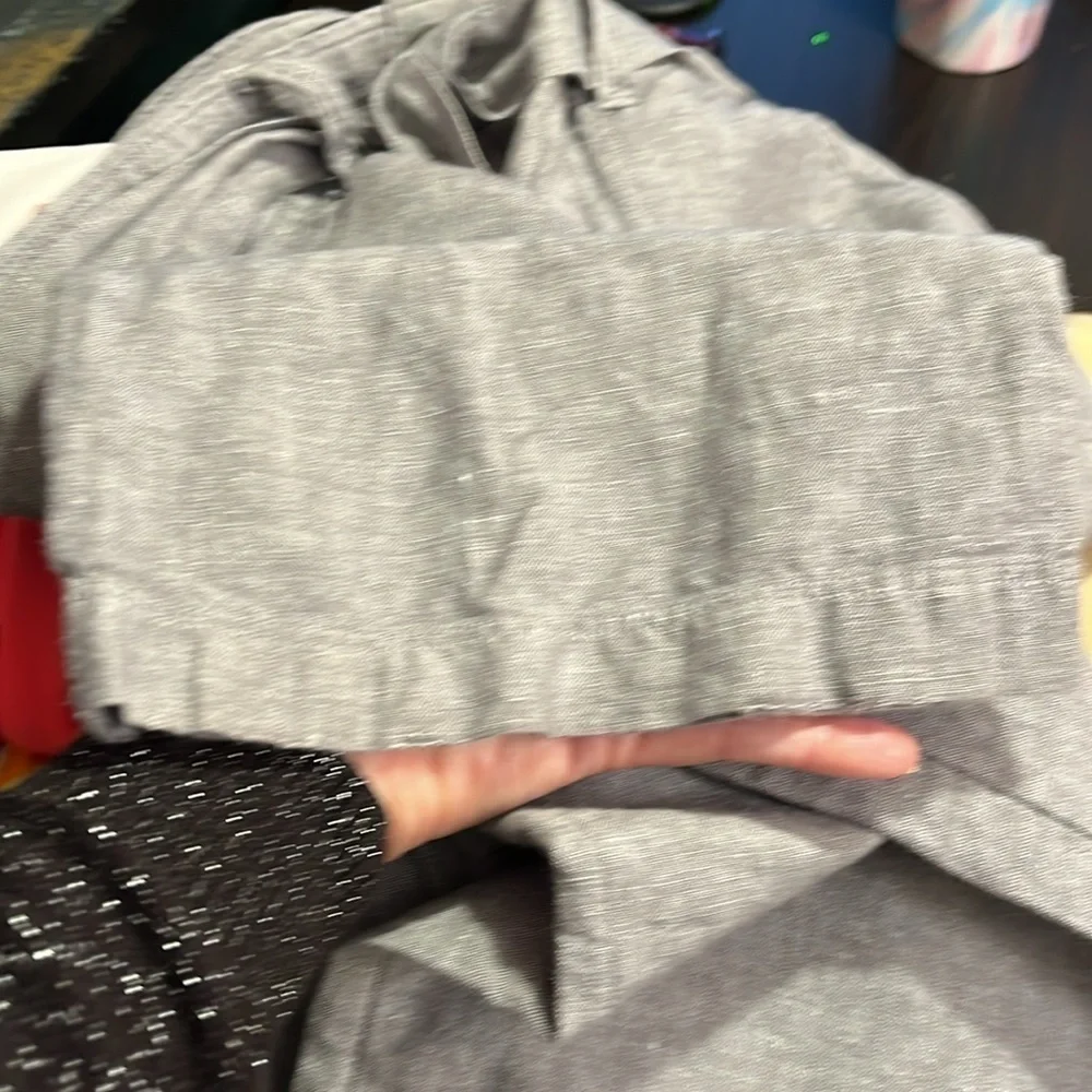 Banana Republic Gray Linen/Cotton Blend Belted Pants Sz 6